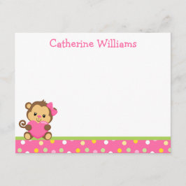 Cute Monkey Tackkort Anteckningskort