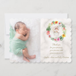 Cute Monkey Tropical Blommigt Girl Baby Shower Tack Kort