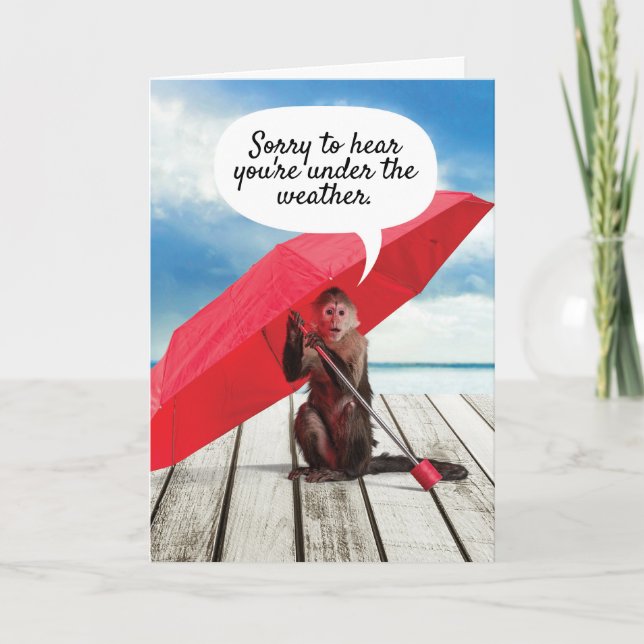 Cute Monkey under vädret kommer bra Kort (Framsida)