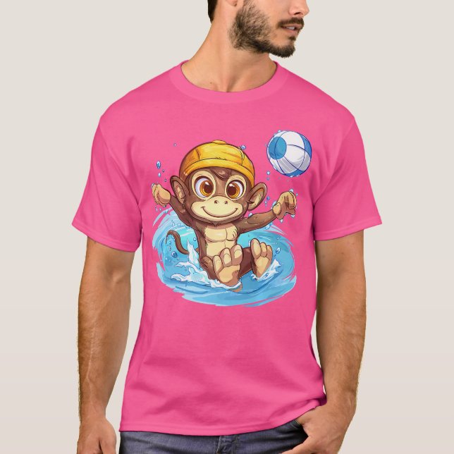 Cute Monkey Vatten Polo T Shirt (Framsida)