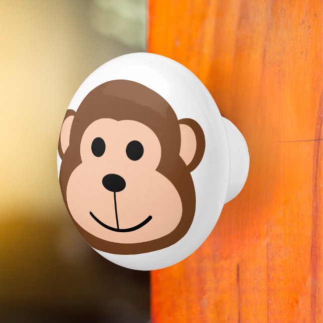 Cute Monkey Vild 1 Jungle Safari Animal Tecknad Knopp (Skapare uppladdad)