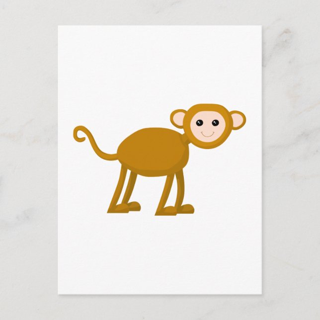 Cute Monkey. Vykort (Framsida)
