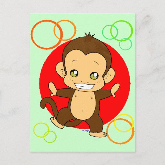 Cute Monkey Vykort (Framsida)
