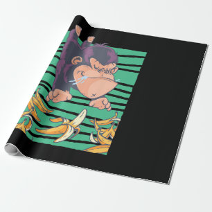 Cute Monkey with Bananas Presentpapper