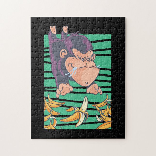 Cute Monkey with Bananas Pussel (Vertikal)