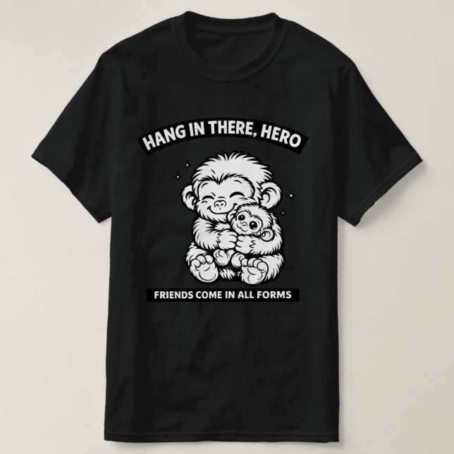 Cute Monkeys Hugging Friends Come in All Forms  T Shirt (Design framsida)