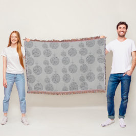 Cute Monochromatic Grått jul Bollar Mönster Filt