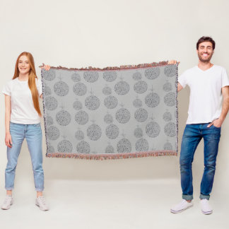 Cute Monochromatic Grått jul Bollar Mönster Filt