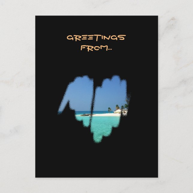 Cute Monochrome Mainstream Graffiti Heart Vykort (Framsida)