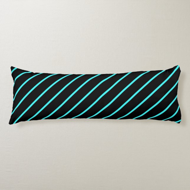 Cute monogram aqua black rand All-over-Print T- Kroppskudde (Framsidan)