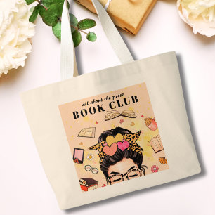 Cute Monogram Bok Klubb Jumbo Tygkasse