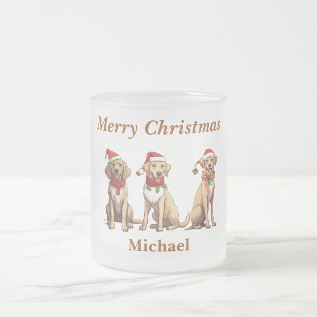 Cute Monogram God jul Hund Mugg (Center)