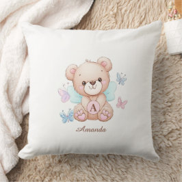 Cute Monogram Namn Baby Pillow Kudde