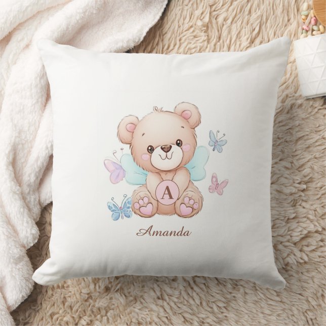 Cute Monogram Namn Baby Pillow Kudde (Filt)
