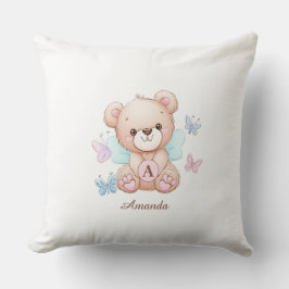 Cute Monogram Namn Baby Pillow Kudde