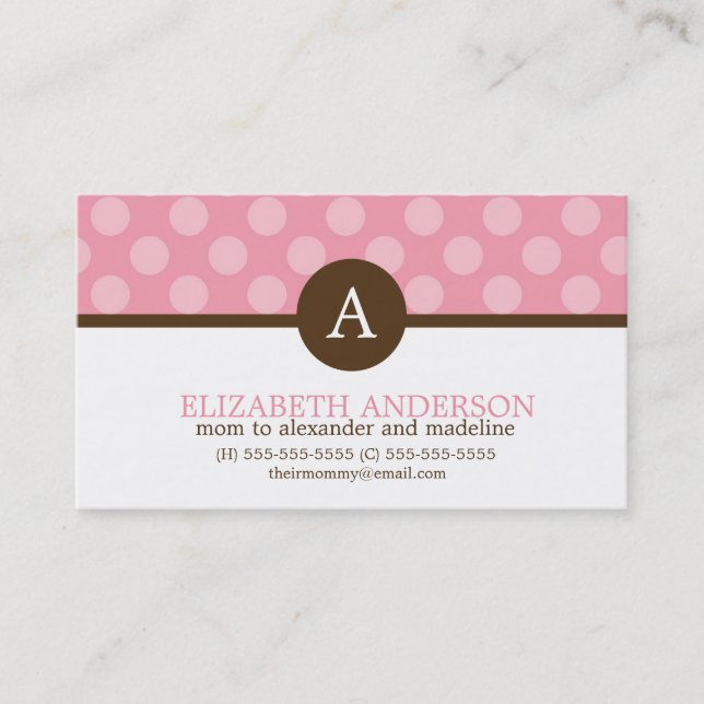 Cute Monogram Rosa Polka dots (Framsida)