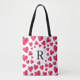 Cute Monogram Valentine's Day Hearts Tygkasse