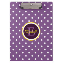 Cute Monogrammad Lila Polka dots