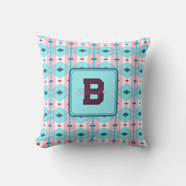 Cute Monogrammed Dekorativ kudde för Anpassningsba (Framsida)