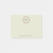 Cute Monogrammed Greenery Blommigt WAN