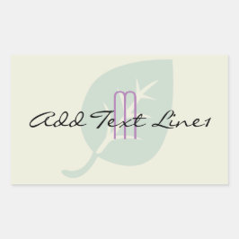 Cute Monogrammed Löv Tillfälle Tack Sticker Rektangulärt Klistermärke