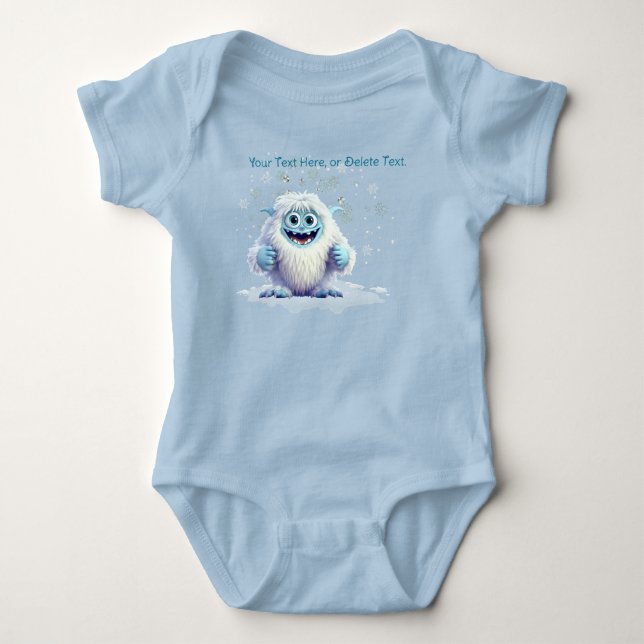 Cute Monster Abominable Yeti Winter Snöflingor T Shirt (Framsida)
