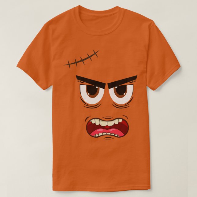 Cute Monster Ansikte 1 T Shirt (Design framsida)