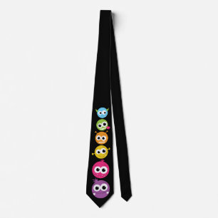 Cute Monster Ansikte Halloween Tie Slips