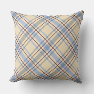 Cute mönster av tartan plaid blue och beige modern kudde