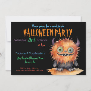 Cute Monster Bash Halloween fest Inbjudningar
