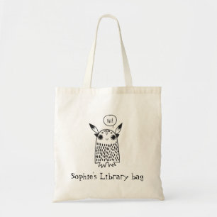 Cute monster bibliotek säck tygkasse