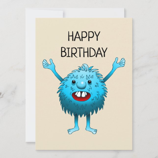 Cute Monster Birthday Card (Framsida)