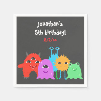 Cute Monster Birthday Pappersservett