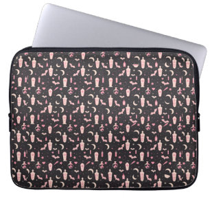 Cute mönster black and rosa vampyr witchcraft laptop fodral