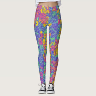 Cute Mönster Blommigt LuLaRoe Rosa Gult Lila Leggings