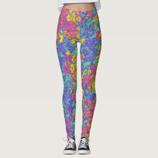 Cute Mönster Blommigt LuLaRoe Rosa Gult Lila Leggings