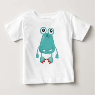 Cute Monster, Blue Monster, Funny Monster, Fånig T Shirt