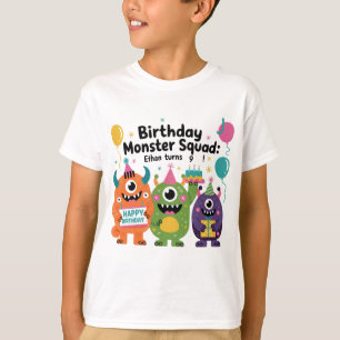 Cute Monster Coola Barn Födelsedag T-shirt