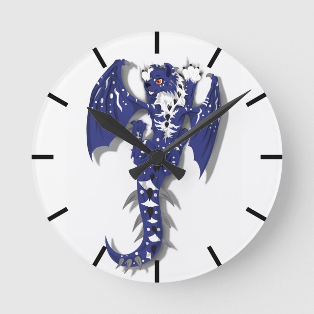 Cute Monster Dragon Rund Klocka (Framsida)