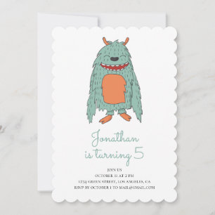 Cute monster. Födelsedagsfest inbjudan. Pojke Inbjudningar
