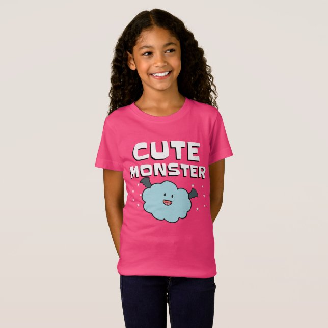 Cute Monster Girls Bra Jersey T-Shirt (Hel framsida)