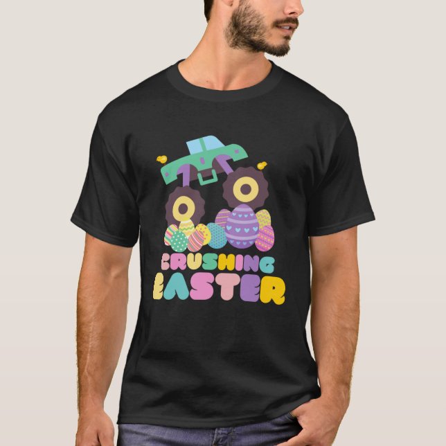 Cute Monster Lastbil Påskägg för Småbarn T Shirt (Framsida)
