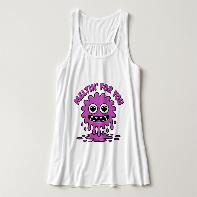 Cute Monster Linne Med Racerback (Design framsida)