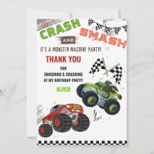 Cute Monster Maskin Car Lastbil Kid Birthday Boy