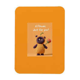 Cute Monster med Flower Magnet Roligt Birthday Gif
