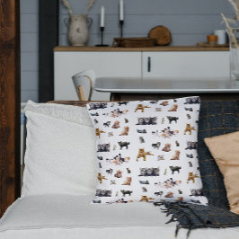 Cute mönster med fotografier av katter och kattung kudde