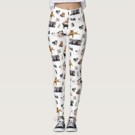 Cute mönster med fotografier av katter och kattung leggings