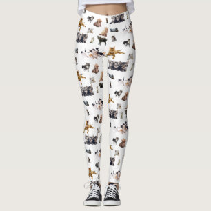 Cute mönster med fotografier av katter och kattung leggings