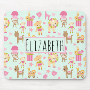 Cute Mönster med Lycklig djur och Leksaker Musmatta