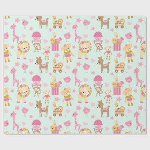 Cute Mönster med Lycklig djur och Leksaker Presentpapper